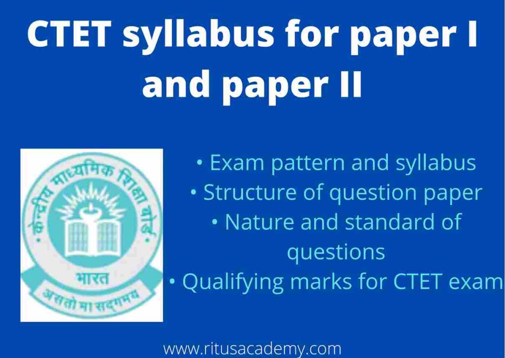 CTET syllabus for paper I and paper II PDF download